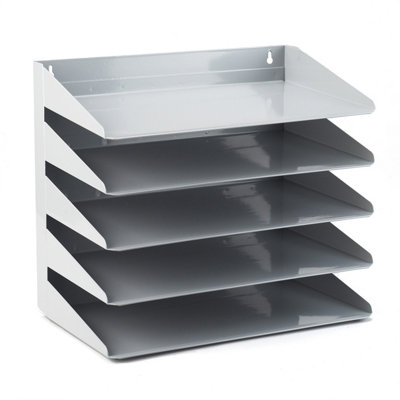 Avery 605Sgrey 5 Tier Steel Letter Rack380 X 335 X 230 mmGrey from B&Q