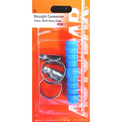 B&Q -  Plastic Straight Hose Connector 12mm Automotive Fuel Air Water Pipe Joiner Car