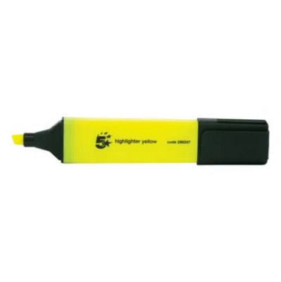 Fivestar 5 Star Highlighters Chisel Tip 1-5mm Yellow Ref 296247Pack 12 from B&Q