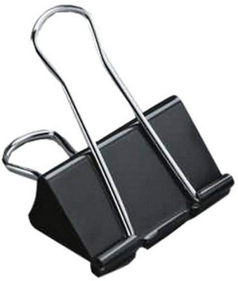 Fivestar 5 Star Office Foldback Clips 19mm Black Pack 12 from B&Q
