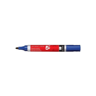 Fivestar 5 Star Office Permanent Marker Xylene/toluene-Free Smearproof Bullet Tip 2mm Line Blue Pack 12 from B&Q