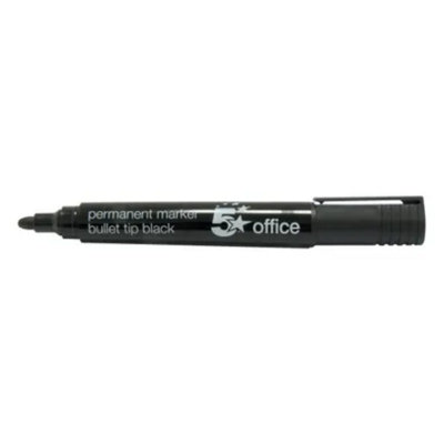 5 Star Office Permanent Marker Xylene/toluene-Free Bullet Tip Black (Pack Of 12) from B&Q