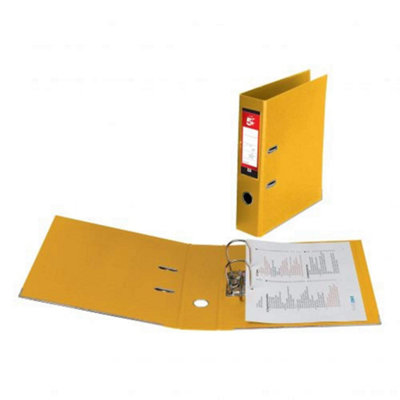 Fivestar 5 Star Office Lever Arch File Polypropylene Capacity 70mm A4 Yellow Pack 10 from B&Q