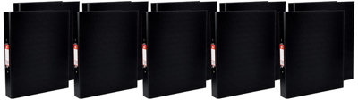 Fivestar 5 Star Office Ring Binder 2 O-Ring Size 25mm Polypropylene A4 Black Pack 10 from B&Q