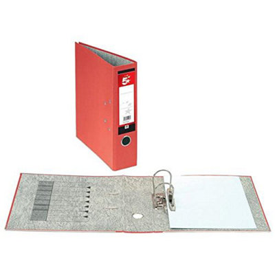 Fivestar 5 Star Lever Arch File 70mm Spine A4 Red Pack Of 10 from B&Q