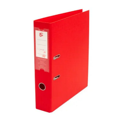 Fivestar 5 Star Lever Arch File Pvc Spine 70mm Foolscap Red Pack Of 10 from B&Q