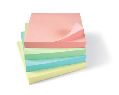 Fivestar 5 Star Re-Move Notes Repositionable Pastel Pad Of 100 Sheets 75X75mm Assorted Ref Pack Of 12 from B&Q