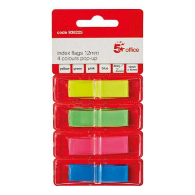 Fivestar 5 Star Office Small Index Flags 12X45mm Assorted Pack 5 from B&Q
