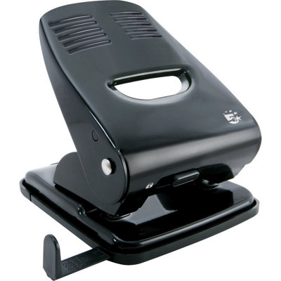 Fivestar 5 Star Punch 2-Hole Metal With Plastic Base Capacity 40X 80Gsm Black from B&Q
