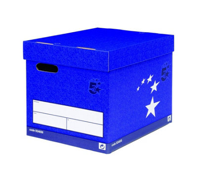 Fivestar 5 Star Elite Superstrong Archive Storage Box Foolscap Blue Pack 10 from B&Q