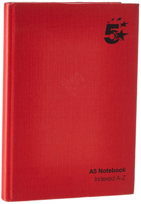 Fivestar 5 Star Manuscript Book Casebound 70Gsm Ruled And Indexed 192 Pages A5 Pack Of 5 from B&Q