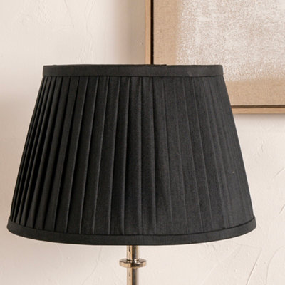 Pacific Lifestyle 35Cm Black Poly Cotton Pleated Lampshade For Table Lamps from B&Q