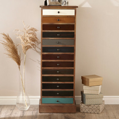 Pacific Lifestyle Blue Multicoloured Wood 13 Drawer Unit from B&Q