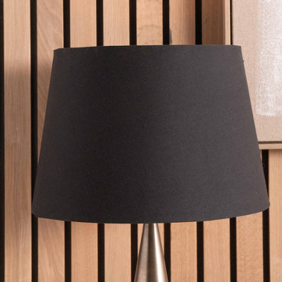 Pacific Lifestyle 35Cm Black Tapered Poly Cotton Lampshade For Table Lamps And Floor Lamps from B&Q
