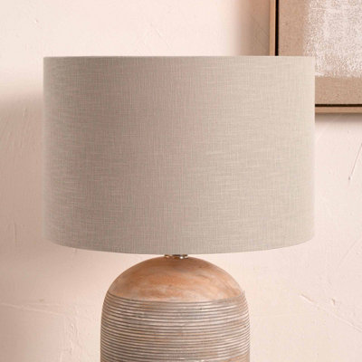 Pacific Lifestyle 50Cm Grey Linen Drum Lamp Shade For Table And Floor Lamps from B&Q