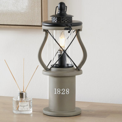 Pacific Lifestyle Antique Wood Lantern Table Lamp from B&Q