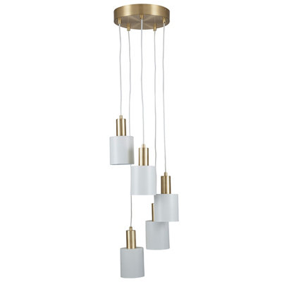 Pacific Lifestyle Biba White And Gold Five Drop Pendant from B&Q
