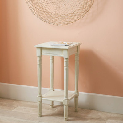 Pacific Lifestyle Small Tall White Wood Accent Table from B&Q