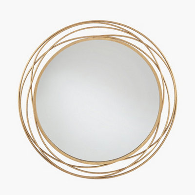 Pacific Lifestyle Antique Gold Metal Swirl Round Wall Mirror from B&Q