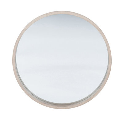 Pacific Lifestyle Natural Wood Veneer Slim Frame Round Wall Mirror from B&Q