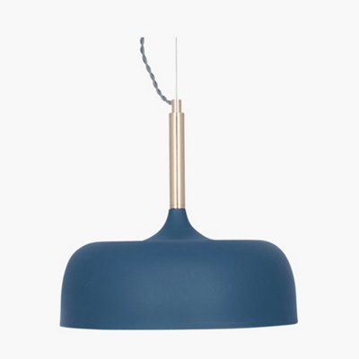 Pacific Lifestyle Anke Matt Indigo Domed Metal Pendant from B&Q