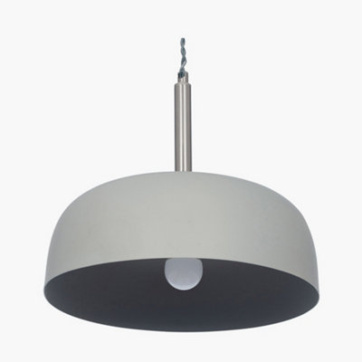 Pacific Lifestyle Anke Matt Grey Domed Metal Pendant from B&Q