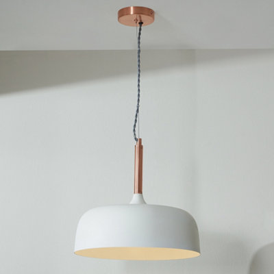 Pacific Lifestyle Anke Matt Cream Domed Metal Pendant from B&Q