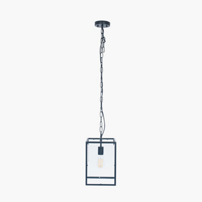 Pacific Lifestyle Llewellyn Matt Black Metal And Glass Pendant from B&Q