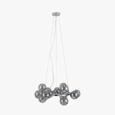 Pacific Lifestyle Vecchio Smoke Glass Ball And Chrome Metal Pendant from B&Q