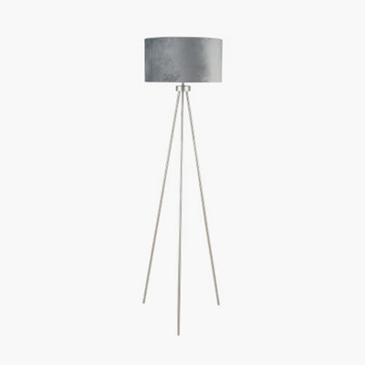 Pacific Lifestyle Silver Metal Tripod Floor Lamp For Living Room from B&Q