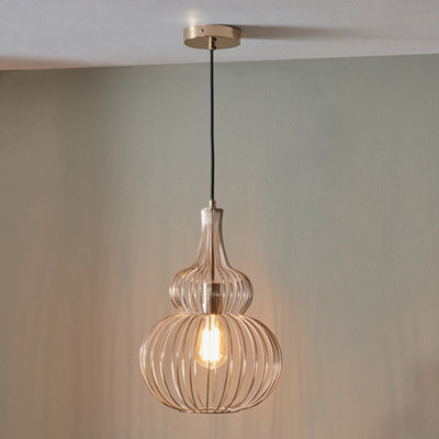 B&Q -  Dania French Gold Metal Wire Shaped Pendant