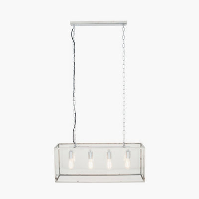 Pacific Lifestyle Llewellyn Silver Metal And Glass 4 Bulb Pendant from B&Q