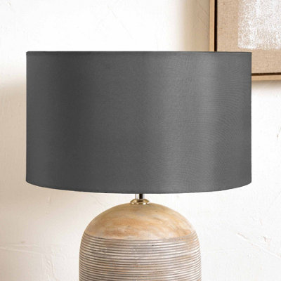Pacific Lifestyle 35Cm Steel Grey Silk Lined Cylinder Lampshade from B&Q