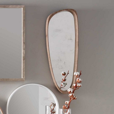 Pacific Lifestyle Natural Wood Veneer Teardrop Shaped Wall Mirror