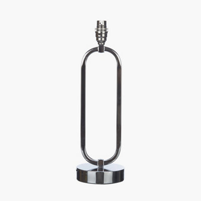 B&Q -  Laura Ashley Chrome Table Lamp Base Slim Oval Silver Metal Design