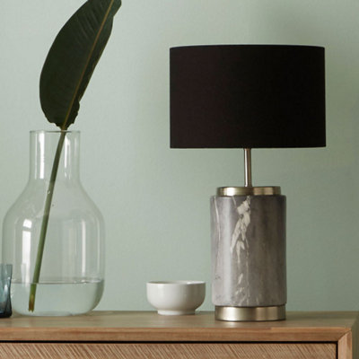 B&Q -  Grey Marble Effect Ceramic Table Lamp