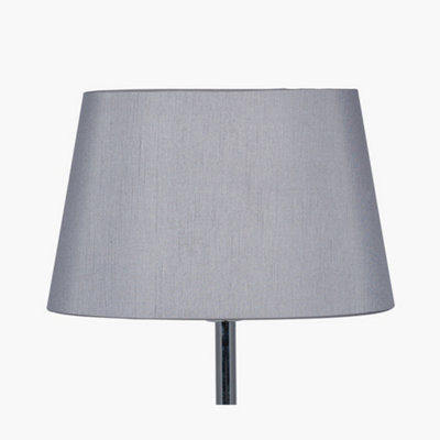 Pacific Lifestyle 25Cm Steel Grey Oval Polysilk Tapered Shade from B&Q
