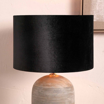 Pacific Lifestyle 35Cm Black Velvet Cylinder Table Lampshade from B&Q