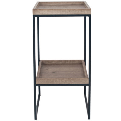 Pacific Lifestyle Gallery Natural Wood Veneer And Black Metal Side Table from B&Q