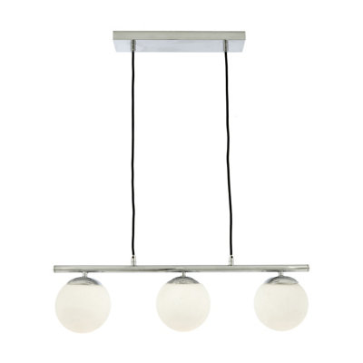 Pacific Lifestyle Asterope 3 White Orb And Shiny Chrome Metal Pendant from B&Q