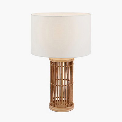 Pacific Lifestyle Sorbus Natural Ribbed Tall Table Lamp from B&Q