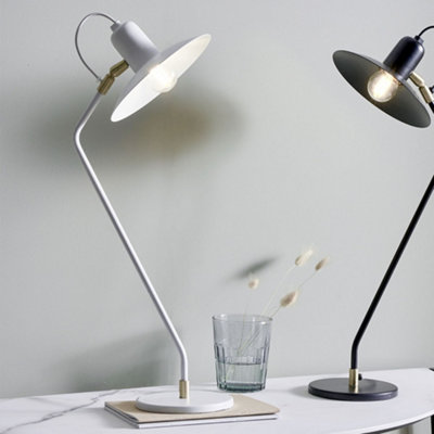 Pacific Lifestyle Camden Matt White Metal Angle Arm Task Table Lamp from B&Q