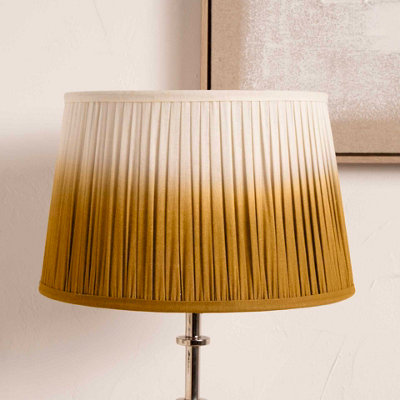 Pacific Lifestyle 40Cm Yellow Mustard Ombre Soft Pleated Tapered Lampshade from B&Q