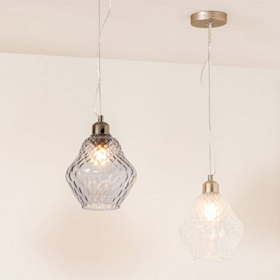 Pacific Lifestyle Lisbon Clear Optic Diamond Glass Pendant from B&Q