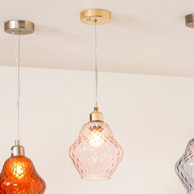 Pacific Lifestyle Lisbon Rose Optic Diamond Glass Pendant from B&Q