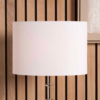 Pacific Lifestyle 40Cm Ivory Drum Poly Cotton Table Lamp Shade White Cylinder Lampshade from B&Q