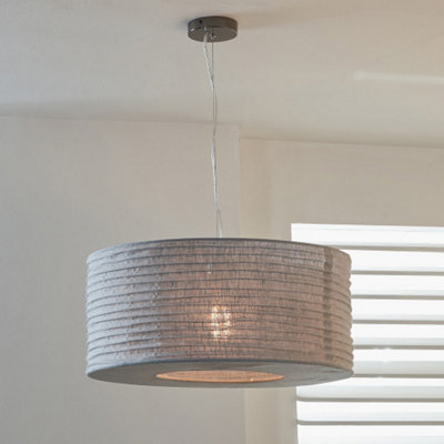 Pacific Lifestyle 50Cm Hessian Accordion Ceiling Lampshade Pendant from B&Q