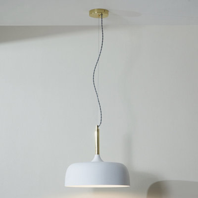 Pacific Lifestyle Anke Matt White Domed Metal Pendant from B&Q