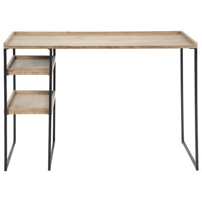 Pacific Lifestyle Gallery Natural Wood Veneer And Black Metal Desk from B&Q