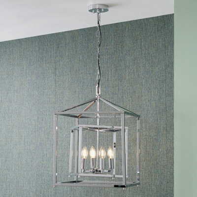 Pacific Lifestyle Anis Nickel Metal 4 Light Cube Pendant from B&Q